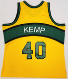 Supersonics Shawn Kemp Auto 1994-95 M&N Yellow Jersey XXL Signed Twice MCS 93506