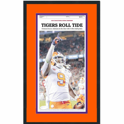 Framed The State Clemson 2018 NCAA Champions Newspaper 17x27 Cover Photo V2