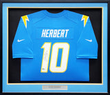 Chargers Justin Herbert Autographed Framed Blue Nike Jersey Beckett WY19410