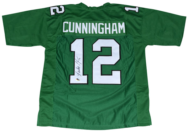 RANDALL CUNNINGHAM AUTOGRAPHED PHILADELPHIA EAGLES #12 GREEN JERSEY BECKETT