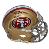 Christian McCaffrey Autographed "23 OPOY" 49ers Mini Speed Helmet Fanatics