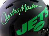 Curtis Martin Signed NY Jets F/S Eclipse Speed Authentic Helmet- PSA Auth *Green