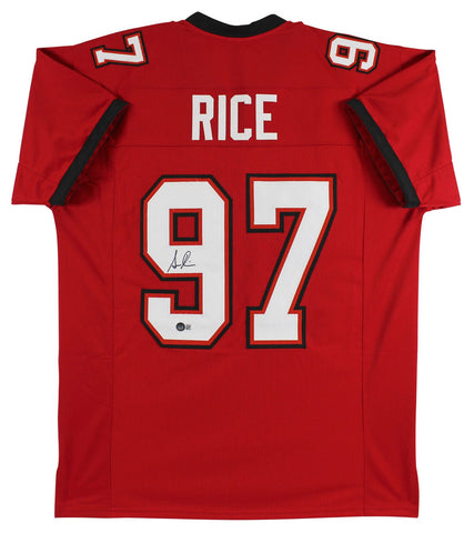 Simeon Rice Authentic Signed Red Throwback Pro Style Jersey Autographed BAS Wit