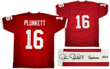 STANFORD JIM PLUNKETT AUTOGRAPHED RED JERSEY "HEISMAN 1970" PSA/DNA 201659