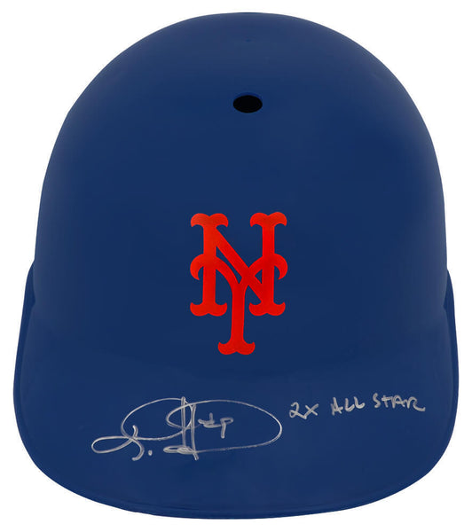 Todd Hundley Signed Mets Souvenir Rep Baseball Batting Helmet w/2x AS - (SS COA)