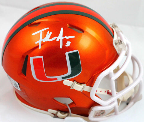 Frank Gore Autographed Miami Hurricanes Flash Speed Mini Helmet-Beckett W Holo