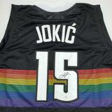 Autographed/Signed Nikola Jokic Denver Black Rainbow Basketball Jersey JSA COA