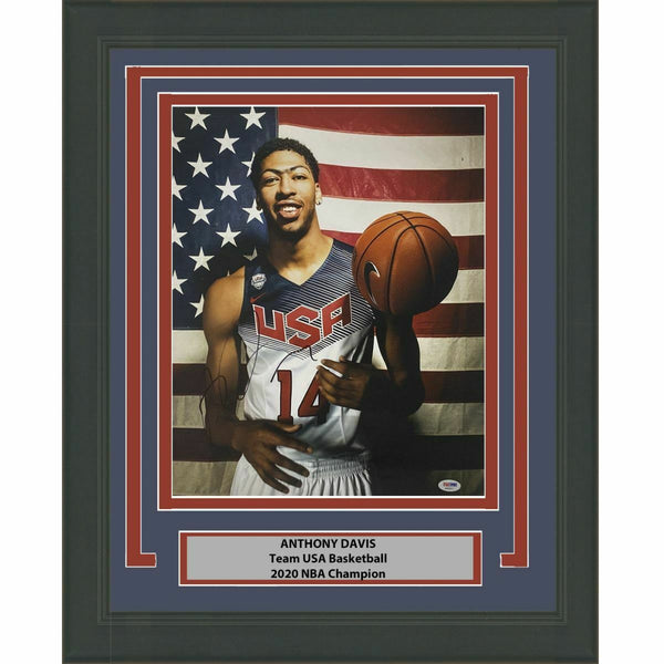 FRAMED Autographed/Signed ANTHONY DAVIS Lakers USA Olympics 16x20 Photo PSA COA