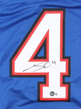 James Cook Signed Bills Jersey (Beckett) Buffalo 2022 2nd Rnd Pck / Univ Georgia