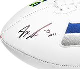 JAXON SMITH-NJIGBA AUTOGRAPHED SEAHAWKS WHITE LOGO FOOTBALL FANATICS HOLO 220855