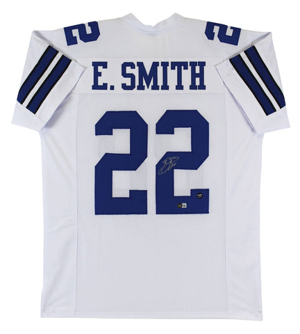 Emmitt Smith Authentic Signed White Pro Style Jersey Autographed BAS Witnessed