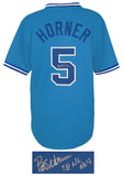 Bob Horner Signed Baby Blue T/B Custom Baseball Jersey w/ROY - (SCHWARTZ COA)