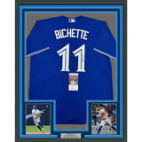 Framed Autographed/Signed Bo Bichette 35x39 Toronto Blue Baseball Jersey JSA COA