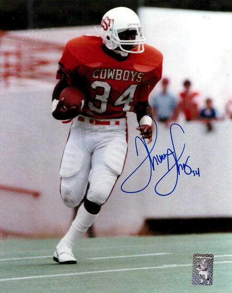 Thurman Thomas Autographed/Signed Oklahoma State Cowboys 8x10 Photo