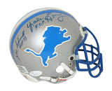 Detroit Lions Hall Of Fame Signed Authentic Mini Helmet 4 Sigs Barney BAS 33590