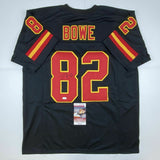 Autographed/Signed DWAYNE BOWE Kansas City Black Football Jersey JSA COA Auto