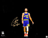 STEPHEN CURRY AUTOGRAPHED 16X20 PHOTO WARRIORS SPOTLIGHT THE CAPTAIN JSA 235484