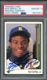 Ken Griffey Jr PSA 10 AUTO Rookie 1989 Upper Deck #1 RC On Card GEM MINT AUTO