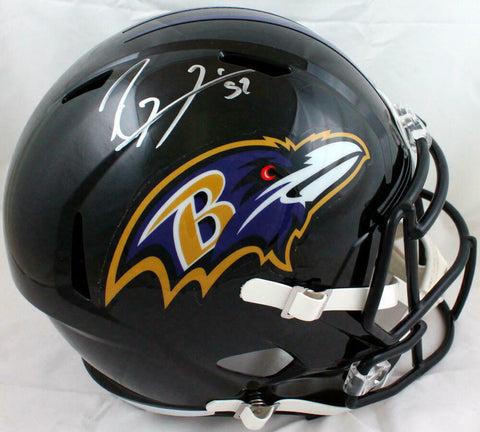 Ray Lewis Signed Baltimore Ravens F/S Speed Helmet- Beckett W Hologram *Silver