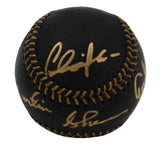 Emilio Estevez, Martin & Charlie Sheen Signed Rawlings OML Black Baseball