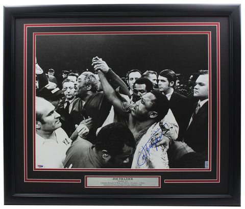 Joe Frazier Signed Framed 16x20 Boxing Photo PSA/DNA Hologram