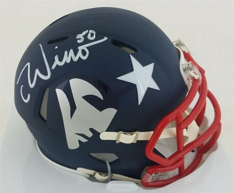 Chase Winovich Signed New England Patriots Amp Alternate Mini Helmet Beckett COA