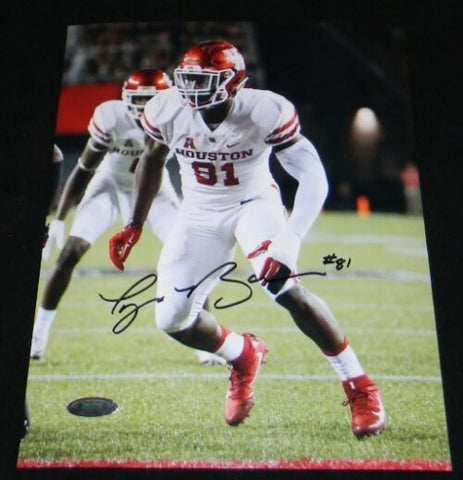 TYUS BOWSER AUTOGRAPHED SIGNED HOUSTON COUGARS 8x10 PHOTO TRISTAR