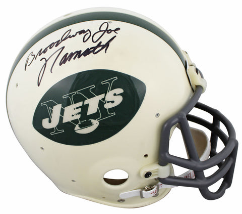 Jets Joe Namath "Broadway" Signed Full Size Proline Helmet BAS #BN73290