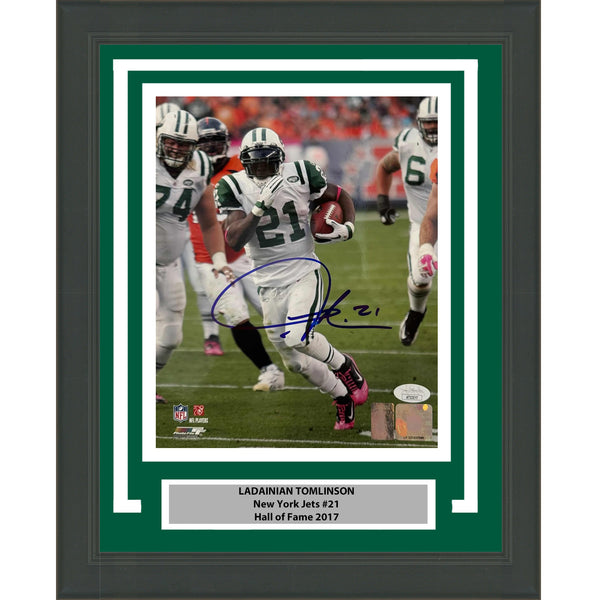 Framed Autographed/Signed LaDainian Tomlinson New York Jets 8x10 Photo JSA COA