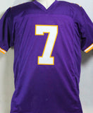 Randall Cunningham Autographed Purple Pro Style Jersey - Beckett W Auth *7