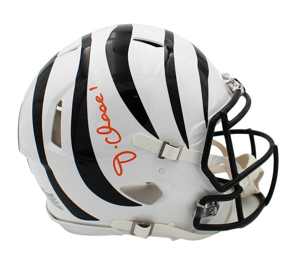 Ja'Marr Chase Signed Cincinnati Bengals Speed Auth Alternate White NFL Helmet