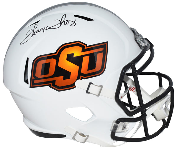 THURMAN THOMAS SIGNED OKLAHOMA STATE COWBOYS FULL SIZE SPEED HELMET BECKETT