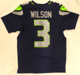 Seahawks Russell Wilson Autographed Blue Authentic Nike Elite Jersey RW 37292