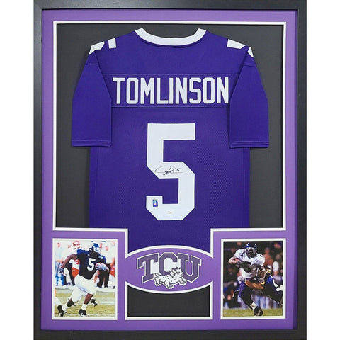 LaDainian Tomlinson Autographed Signed Framed Home TCU Horned Frogs Jersey JSA