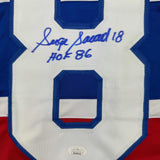 Autographed/Signed Serge Savard HOF 86 Montreal Canadiens Red Jersey JSA COA