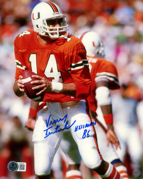 Vinny Testaverde Signed Miami Hurricanes 8x10 Photo Heisman BAS 47249