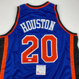 Autographed/Signed Allan Houston New York Blue Basketball Jersey PSA/DNA COA