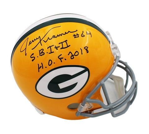 Jerry Kramer Signed Green Bay Packers Throwback Full Size NFL Helmet 2 Insc