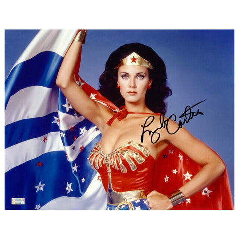 Lynda Carter Autographed 1976 Wonder Woman Stars & Stripes 11x14 Photo