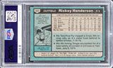 Athletics Rickey Henderson Signed 1980 Topps #482 Rookie Card Auto 10! PSA Slab