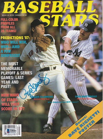 Roger Clemens Signed Boston Red Sox Baseball Stars Magazine BAS U09451