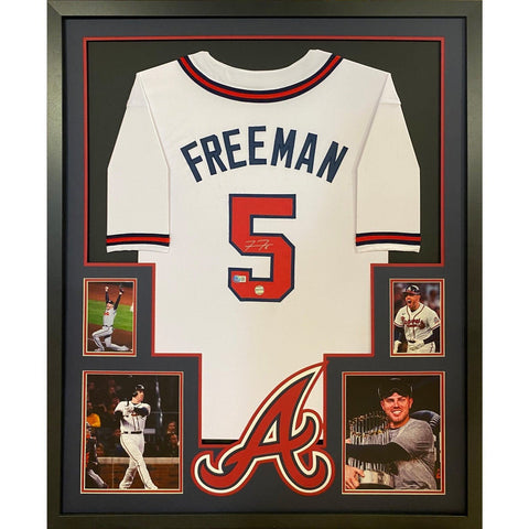 Freddie Freeman Autographed Signed Framed Atlanta Braves Jersey BECKETT