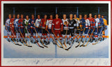 500 Goal Scorers (17) Howe, Hull, Beliveau +14 Signed & Framed 23x38 Litho BAS