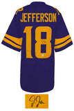 Justin Jefferson (VIKINGS) Signed Purple Custom Football Jersey - (BECKETT COA)