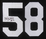 Jack Lambert Signed Pittsburgh Steelers 35x43 Framed Jersey Inscribed HOF 90 JSA