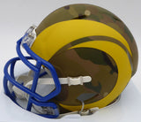 Isaac Bruce Autographed Rams Camo Speed Mini Helmet HOF 20 Beckett QR #1W478440