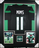 DENZEL MIMS (Jets black TOWER) Signed Autographed Framed Jersey JSA