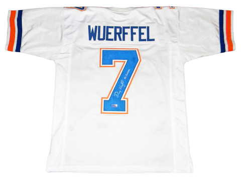 DANNY WUERFFEL AUTOGRAPHED SIGNED FLORIDA GATORS #7 WHITE JERSEY W/ 96 HEISMAN