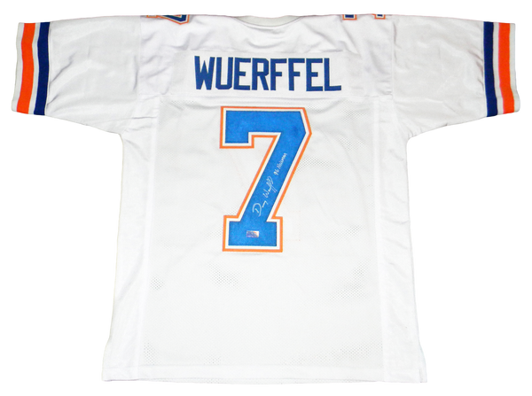 DANNY WUERFFEL AUTOGRAPHED SIGNED FLORIDA GATORS #7 WHITE JERSEY W/ 96 HEISMAN