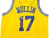 WARRIORS CHRIS MULLIN AUTOGRAPHED YELLOW JERSEY HOF 2011 BECKETT WITNESS 232594